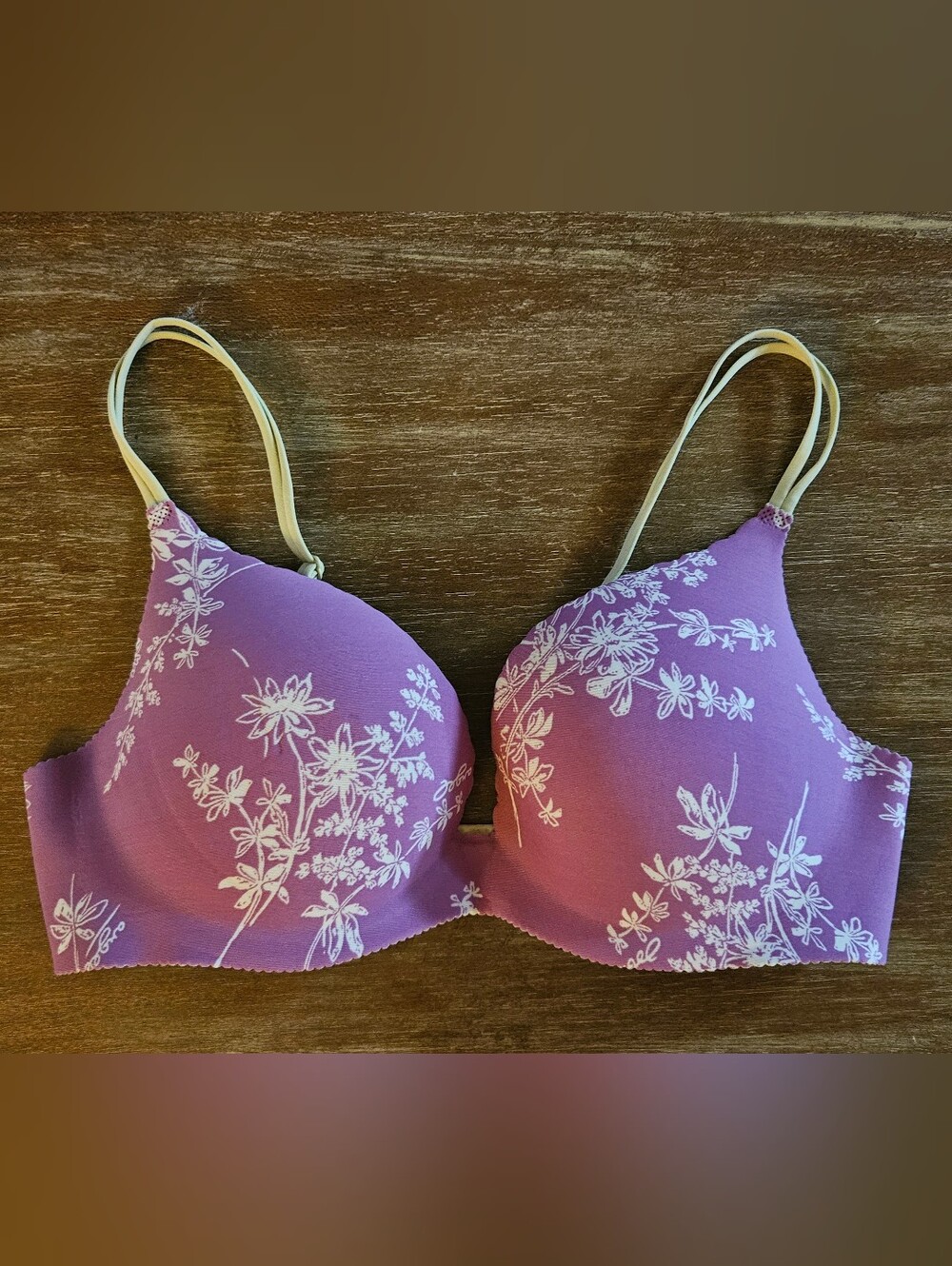 Victoria's Secret Pink Floral Print Push Up Bra 34C VS Secret Embrace Bra Pushup